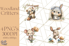 Whimsical Woodland Animals Clipart PNG, Cute Forest Creature Product Image 1