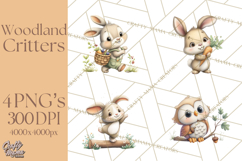 Whimsical Woodland Animals Clipart PNG, Cute Forest Creature Product Image 1