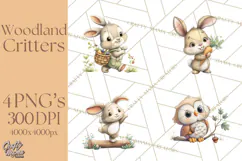 Whimsical Woodland Animals Clipart PNG, Cute Forest Creature Product Image 1