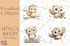 Whimsical Woodland Animals Clipart PNG, Cute Forest Creature Product Image 1