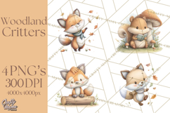Whimsical Woodland Animals Clipart PNG, Cute Forest Creature Product Image 1