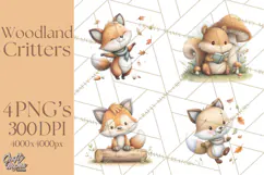 Whimsical Woodland Animals Clipart PNG, Cute Forest Creature Product Image 1