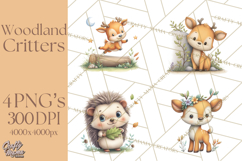 Whimsical Woodland Animals Clipart PNG, Cute Forest Creature Product Image 1