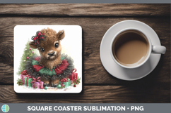 GorgeousWoodland Cute Christmas Square Coaster design.