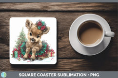 GorgeousWoodland Cute Christmas Square Coaster design.