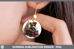 GorgeousWoodland Cute Christmas Round Earrings design.