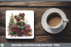 GorgeousWoodland Cute Christmas Square Coaster design.
