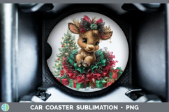 GorgeousWoodland Cute Christmas Car Coaster design.