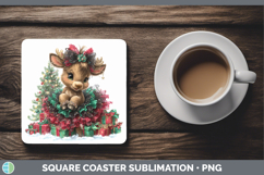 GorgeousWoodland Cute Christmas Square Coaster design.