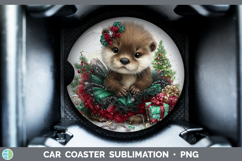 GorgeousWoodland Cute Christmas Car Coaster design.