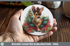GorgeousWoodland Cute Christmas Round Coaster design.