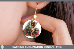 GorgeousWoodland Cute Christmas Round Earrings design.
