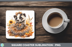 GorgeousWoodland Cute Thanksgiving Square Coaster design.