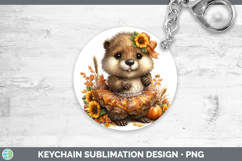 GorgeousWoodland Cute Thanksgiving Keychain design.