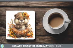 GorgeousWoodland Cute Thanksgiving Square Coaster design.