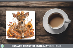 GorgeousWoodland Cute Thanksgiving Square Coaster design.