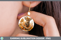 GorgeousWoodland Cute Thanksgiving Round Earrings design.