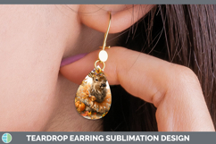 GorgeousWoodland Cute Thanksgiving Teardrop Earrings design.