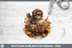 GorgeousWoodland Cute Thanksgiving Keychain design.