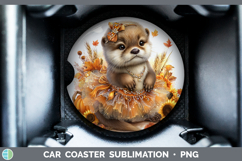 GorgeousWoodland Cute Thanksgiving Car Coaster design.