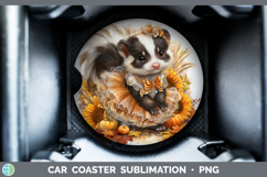 GorgeousWoodland Cute Thanksgiving Car Coaster design.