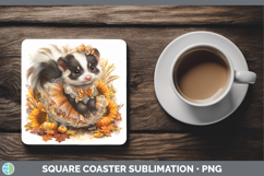 GorgeousWoodland Cute Thanksgiving Square Coaster design.