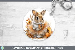 GorgeousWoodland Cute Thanksgiving Keychain design.