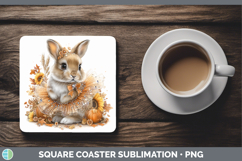 GorgeousWoodland Cute Thanksgiving Square Coaster design.