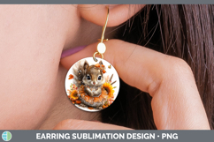 GorgeousWoodland Cute Thanksgiving Round Earrings design.