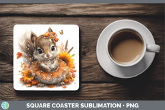 GorgeousWoodland Cute Thanksgiving Square Coaster design.