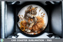 GorgeousWoodland Cute Thanksgiving Car Coaster design.