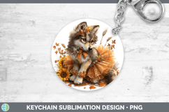 GorgeousWoodland Cute Thanksgiving Keychain design.