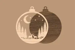 Woodland Deer Christmas Ornament SVG Product Image 2