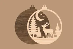 Woodland Deer Christmas Ornament SVG Product Image 2