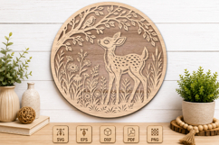Woodland Deer Laser Cut SVG Wall Decor Product Image 1