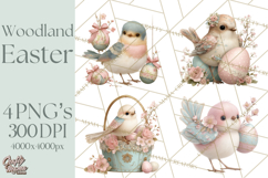 Easter Woodland Animals Clipart, Cute Fox Squirrel Png Product Image 1