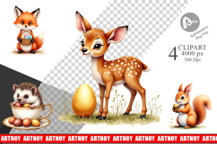 Woodland Friends Easter Sublimation Product Image 1