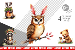 Woodland Friends Easter Sublimation Product Image 1