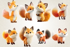 Woodland Fox Clipart 4k Bundle Transparent Background Product Image 5