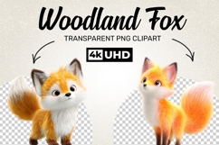 Woodland Fox Clipart 4k Bundle Transparent Background Product Image 6