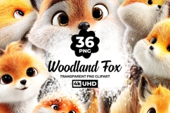 Woodland Fox Clipart 4k Bundle Transparent Background Product Image 1