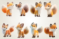 Woodland Fox Clipart 4k Bundle Transparent Background Product Image 2