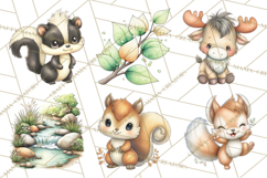 Woodland Forest Clipart PNG, Animals and Nature Elements Product Image 5