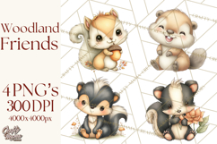 Woodland Forest Clipart PNG, Animals and Nature Elements Product Image 1