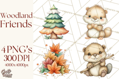 Woodland Forest Clipart PNG, Animals and Nature Elements Product Image 1