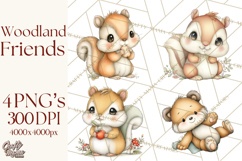 Woodland Forest Clipart PNG, Animals and Nature Elements Product Image 1