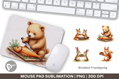 Mouse Pad Watercolor Woodland Friendsgiving Product Image 1