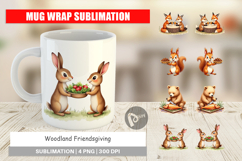 Mug Wrap Watercolor Woodland Friendsgiving Product Image 1