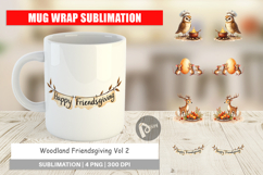 Mug Wrap Watercolor Woodland Friendsgiving Product Image 1