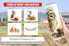 Tumbler Watercolor Woodland Friendsgiving Product Image 1